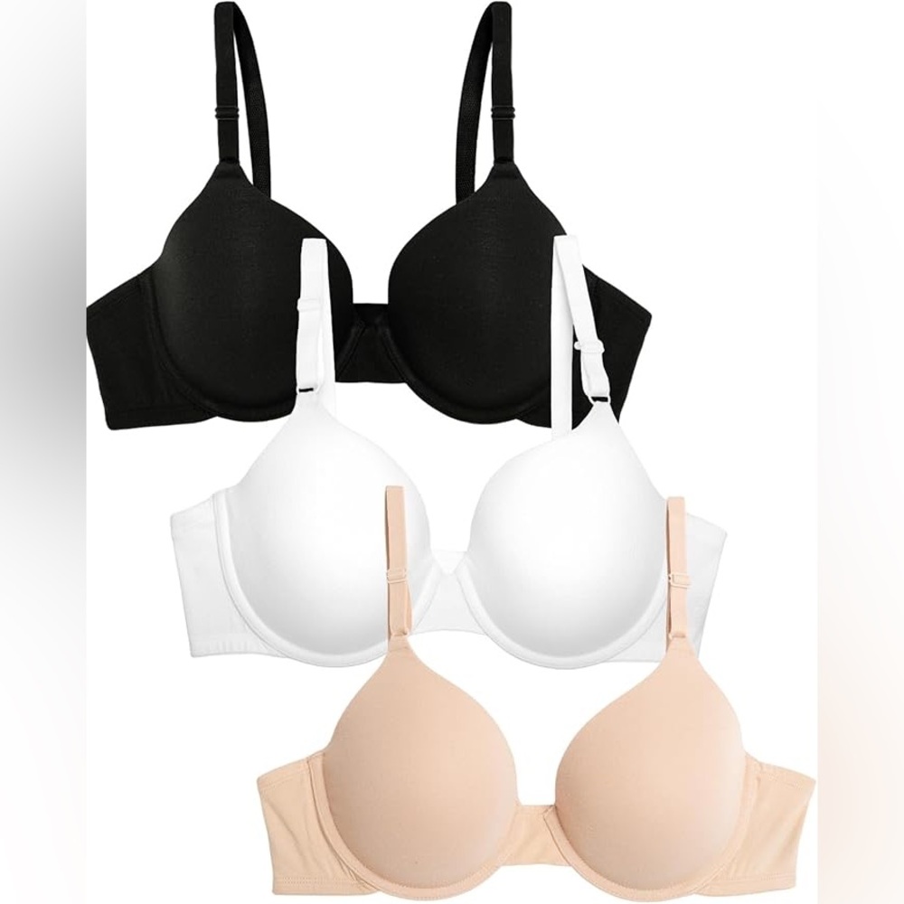 Fruit of the Loom Classic Black, White, and Tan Bras
